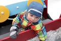 Child in the toy car Royalty Free Stock Photo