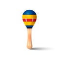 Child toy. Oldest shock-noise musical instrument. Maracas isolated on white background. Vector illustration.