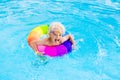 Child with toy ring in swimming pool Royalty Free Stock Photo