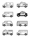 Child Toy Vehicles outline Royalty Free Stock Photo