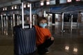 Child traveler in a mask. Flights canceled. The failure of the tourist season. Travel prohibitions. The crisis in