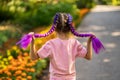 Child with trendy hairstyle, braids with kanekalon Royalty Free Stock Photo