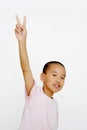Child and two fingers Royalty Free Stock Photo