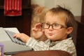 Child with typewriter