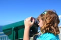 Child using binoculars Royalty Free Stock Photo