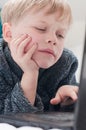 Child using a computer Royalty Free Stock Photo