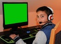 A child using desctop computer Royalty Free Stock Photo