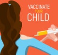 Child vaccination concept poster. Medical immunization, patient healthcare, illustration