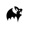 Child vampire, small and spooky bat silhouette for attributes of halloween
