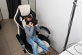 Child in virtual reality glasses