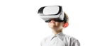 Child in virtual reality mask