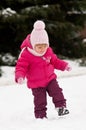 Child walk in snow