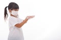 Child washing hands and showing soapy palms. Royalty Free Stock Photo