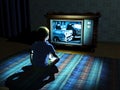 Child watching television