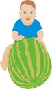 The child with a water-melon Royalty Free Stock Photo