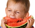 The child with a water-melon Royalty Free Stock Photo