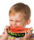 The child with a water-melon Royalty Free Stock Photo