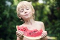 Child with watermelon