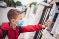 Child wear facemask during coronavirus and flu outbreak. Royalty Free Stock Photo