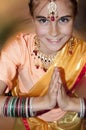 Child wearing bridal Indian clothing Royalty Free Stock Photo