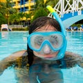 Child wearing a diving mask Royalty Free Stock Photo