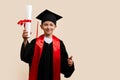 Child whizkid graduation certificate Royalty Free Stock Photo