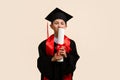 Child whizkid graduation certificate Royalty Free Stock Photo