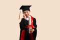 Child whizkid graduation certificate Royalty Free Stock Photo