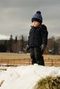 Child in winter countryside