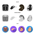 Child in the womb, scales, test. Pregnancy set collection icons in black, flat, monochrome style vector symbol stock