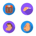 Child in the womb, scales, test. Pregnancy set collection icons in flat style vector symbol stock illustration web.