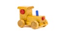 Child wooden car toy isolated on white Royalty Free Stock Photo