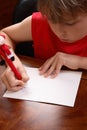 Child writing a letter