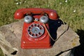Child's vintage toy telephone Royalty Free Stock Photo
