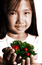 Child with xmas decors