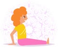 Child yoga. Vector. Cartoon