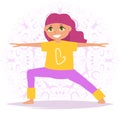 Child yoga. Vector. Cartoon