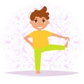 Child yoga. Vector. Cartoon