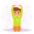 Child yoga. Vector. Cartoon