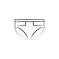 Childe diapers concept line icon. Simple element illustration. Childe diapers concept outline symbol design from Motherhood set. C