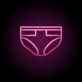 Childe diapers neon icon. Simple thin line, outline vector of maternity icons for ui and ux, website or mobile application