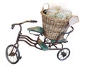 Childes bicycle and basket Royalty Free Stock Photo