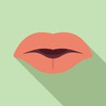 Childhood articulation icon flat vector. Tongue diction