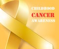 Childhood Cancer Awareness gold ribbon background