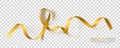 Childhood Cancer Awareness Month. Gold Color Ribbon Isolated On Transparent Background. Vector Design Template For Poster Royalty Free Stock Photo