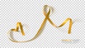 Childhood Cancer Awareness Month. Gold Color Ribbon Isolated On Transparent Background. Vector Design Template For Poster Royalty Free Stock Photo