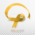 Childhood Cancer Awareness Month. Gold Color Ribbon Isolated On Transparent Background. Vector Design Template For Royalty Free Stock Photo