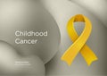 Childhood Cancer awareness month in September. Gold color ribbon Cancer Awareness Products.