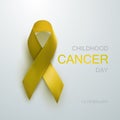 Childhood Cancer Awareness Yellow Ribbon. Royalty Free Stock Photo