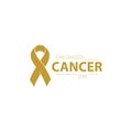 Childhood cancer day. Abstract ribbon sign. Medical symbol rare childhood illness. Isolated logo.